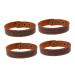 TEHAUX 4pcs Mens Braided Bracelets Woven Bracelets for Women Leather Cuff Bracelet Matching Bracelets for Couples Leather Bracelets for Women Wrist Chain Men and Women Wristband Universal Brown 1.6X23.5CM