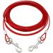 Bunty Dog Tie Out Stake 16 & Tie Out Cable 10ft | Heavy Duty Spiral Ground Anchor for Dog Leash | Outdoor Dog Camping Essentials - Medium 10ft Red - Buy Online on GoSupps.com