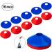 10pcs Pro Disc Cones with Carry Bag - Agility Training Cones for Soccer, Football, Basketball & More | Blue&Red Thickened Version 24g - Buy Online on GoSupps.com