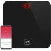 FITINDEX Smart Digital Body Weight Scale, BMI Bathroom Scale with Smartphone App, Step-on Technology, Sturdy Tempered Glass Black