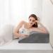 10 Inch Memory Foam Leg Elevation Pillow | Removable Cover | Improve Blood Circulation | Relieve Leg, Knee, Hip & Back Pain | Grey - Buy Online on GoSupps.com