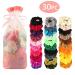 Rosennie Colorful Hair Ties 30 Elastic Scrunch Bands for Women & Girls 50 Vibrant Colors Perfect Ponytail Accessories - Buy Online on GoSupps.com