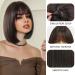 Esmee Brown Highlight Bob Wig with Fringe - 12 Inch Synthetic Shoulder Length Cosplay Wig for Women - Buy Online on GoSupps.com