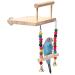 2pcs Bird Platform Stand Wooden Platform Play Exercise Stands Parrot Perches and Swing Bird Cage Toys Wood Swing Ferris Wheel Chewing for Parakeet Cockatiel Conure(size:1set)