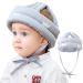 360 anti-collision baby helmet head protection shockproof protective helmet infant toddler children head protection cap protective hat cotton hat head protection cap adjustable head protection 6 to 36 months baby gray-crown
