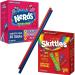 Keto Sensations: Low Carb Zero Sugar Drink Mix - Variety Pack of 2 box of Signles to Go drink Sticks - Nerds Flavor Grape Strawberry Cherry - Skittles Flavor Grape Strawberry Orange Green Apple - 60 Packets total - Comes with 2 Paper Straws and 1 Exclusiv
