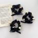 Rose Hair Band Soft Silky Satin Elastic Flower Hair Scrunchies Soft Hair Tie Scrunchy Hair Band Ponytail Women Girls Lady Children Hair Accessories (black) - Buy Online on GoSupps.com