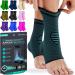 Modvel Foot & Ankle Brace Socks for Sprained Ankle Compression Sleeve - Ankle Support for Women & Men - Tendonitis & Arthritis Ankle Brace Sports Running Torn Ligaments & Women T Turquoise Large Large T Turquoise