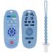 Teething Toys for Babies 6-12 Months  Soft Silicone Remote Control Teether for Baby with One Piece Design Pacifier Clip Holder  Boys Girls Baby Molar Teether Chew Toy Set for Teething Relief (Blue)