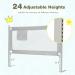 Baby Joy 57-Inch Extra Long Bed Rail for Toddlers | Height Adjustable & Foldable Guard with Safety Lock | Storage Pocket | Gray - Buy Online on GoSupps.com