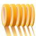 PETDCHEB 6 Rolls Fine Line Tape 1/16  1/8  1/5  2/5  1/2  3/4 inches x 55 Yard Fineline Masking Tape Painter Tape Adhesive Automotive for DIY Car Auto Paint (Yellow)