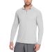 BALEAF Men's SPF Sun Shirts Long Sleeve 1/4 Zip Pullover UPF 50+ Rash Guard UV Protection Workout Golf Clothing Grey Large