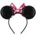 YanJie Glitter Mouse Ears Bow Headband - Hot Pink Princess Cosplay Costume for Girls - Buy Online on GoSupps.com