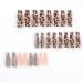 JUSTOTRY 24 Pcs Leopard French Press on False Nails with Diamonds Brown Ballerina Stick on Nails for Women - Acrylic Coffin Fake Nails with Glue - Nail Art Jewels - Buy Online on GoSupps.com