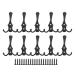 Miskall Black Coat Hooks Stylish Utility Set for Efficient Storage Home Office Zinc Alloy