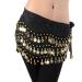 JTKREW belly dance belt for women with coins chiffon hip scarf and coin scarf - perfect for belly dance costumes. 1 piece.