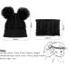 CheChury Toddler Hat and Scarf Set - Baby Knit Pom Beanie Cap with Circle Loop Scarf Neckwarmer for 1-3 Years - Black - Buy Online on GoSupps.com