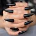 24pcs Extra Long Matte Black False Nails - Full Coverage Reusable & Long Lasting - International Shipping Available - Buy Online on GoSupps.com