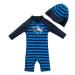 upandfast Baby Boy Swimwear Infant One Piece Zip Swimsuit UPF 50+ Sun Protection Toddler Bathing Suit with Sun Hat 18-24 Months Navy