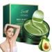 Eyes pads eye pads against dark circles anti -aging eye mask with hyaluronic acid avocado essence eye patch hydrogel folds remove tear bags puffiness for moisturizing 60PCs green avocado