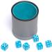 RERIVER Leatherette Dice Cup Set - Lake Blue Velvet Interior - 6 Matching Translucent Dot Dice - for Liars Dice Farkle Yahtzee - Quiet Shaking - Board Games - 1 Pack Lake Blue - Buy Online on GoSupps.com