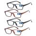 K KENZHOU Reading Glasses 4 Pack for Men & Women Readers with Spring Hinge for reading +4.0
