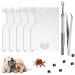 Tick Remover Tools for Dogs 5 pcs Tick Remover Card with Magnifying Lens Stainless Steel Tick Tweezers and Tick Hook Set for Dogs Cats Humans Horses and Other Pets