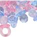 100pcs Acrylic Pacifiers for Baby Baptism | Soothing Mini Color Toys for Birthday Party Decoration - Transparent Pink & Blue - Buy Online on GoSupps.com