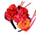 Floral Fall Day of the Dead Flower Crown Headband Rose Mexican Headpiece (Red Purple) - Buy Online on GoSupps.com