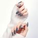 Glossy Coffin Press on Nails Gray Ballerina Full Cover Fake Nails Artificial Acrylic Medium False Nails for Women and Girls (24PCS) - Buy Online on GoSupps.com