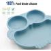 BPA-Free Silicone Baby Suction Plate for Toddlers - Dishwasher & Microwave Safe - Blue - Buy Online on GoSupps.com