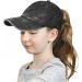 Kids Glitter Distressed Mesh Criss Cross Ponytail Hat - Black - Buy Online on GoSupps.com