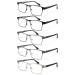 Gaoye 5-Pack Blue Light Reading Glasses Men Women- Rectangle Metal Frame Readers-Blocking Computer Gaming UV400 Clear Lens A1 Gun*2+black*2+silver*1 1.0 Diopters