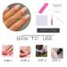 MISUD Short Oval Press on Nails - Glossy Blue French Tip Acrylic Nails - 24 pcs Round Artificial Summer False Nails - Buy Online on GoSupps.com