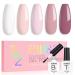 AILLSA Nude Pink Gel Nail Polish Set White Light Pink Mauve Gel Polish with Base and Top Coat Rose Pink Fall Winter Nail Polish Gel Neutral Soak Off U V Starter Kit Gifts French Nail Manicure Salon A7-pink Purple