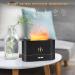 PLUWEL Flame Diffuser Humidifier 180ml - Auto Off Essential Oil Aroma with Fire Flame Effect - 2 Brightness Modes for Home Office Spa Gym (Black) - Buy Online on GoSupps.com