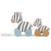Bieco wooden toys baby zebra - behind animal to pull behind - wooden toys baby from 1 year - pulling animal wood behind 1 year toys for 1 year old pull toy white