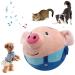 TBLMPNE Active Moving Pet Plush Toy Interactive Dog Toys Talking Moving Dog Ball Toy Washable Cartoon Pig Plush Sound Electronic Dog Toy Shake Bounce Boredom Toys for Dog Pets Cats (Blue Pig)