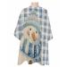 Blue Christmas Snowman Barber Cape - Salon Hair Cutting Cape for Women Men Kids Adults Farmhouse Winter Snowflakes Checkered Haircut Cape with Adjustable Elastic Neckline Hairdressing Accessories 1 piece 55x63 Inch Blue Beige