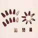 24 Pieces Red Glitter French Artificial Nails - Square Press-On Design for Women & Girls | DIY Acrylic Nail Art - Buy Online on GoSupps.com