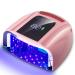 SUNYDOO 96W Rechargeable UV LED Nail lamp,Cordless Nail Dryer with Removable Stainless Steel Bottom,Professional Curing Lamp for Fingernail and Toenail, Auto Sensor & Quick Dry Nail Machine (Pink)