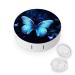 Contact Lens Case Blue Butterfly Print Plastic Contact Lens Case contact Lens Care Box ontact Lens Travel Box