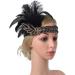 Z&X 1920s Feather Headband Gatsby Party Headpieces for Women Rhinestone 20s Roaring Hair Accessories (#015 Black) - Buy Online on GoSupps.com