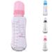 Lorelli Baby Glass Bottle 240 ml Capacity Silicone Teat Lid from Birth Color: Pink