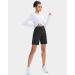 SANTINY Women's High Waisted Bermuda Shorts with Zipper Pocket - Black Large - Buy Online on GoSupps.com