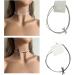 Oralgo Double-Layer Pearl Necklace - French Style Loop Fan Trailer Collarbone Chain for Women & Girls | Chic Gray Design - Buy Online on GoSupps.com