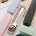 Stainless Steel Cutlery Set Student Outdoor Portable Chopsticks Spoon Set Pink - Buy Online on GoSupps.com