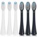 Toothbrush Heads Compatible with Waterpik Sonic Fusion 2.0 - 6 Pack in White/Black | International Shipping - Buy Online on GoSupps.com