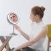 Rechargeable Lighted Makeup Mirror with 10X Magnification | Double-Sided 8 Inch Vanity Mirror with 3 Light Settings and Touch Control | Desktop Cosmetic Mirror Chrome - Buy Online on GoSupps.com