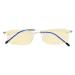 CessBlu Blue Light Blocking Glasses for Men Women Reading Computer Anti Glare UV Protection Eyeglasses Rimless Bendable Silver 2.0 x